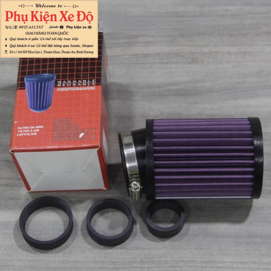 Pô e trụ KN gắn các loại bình xăng