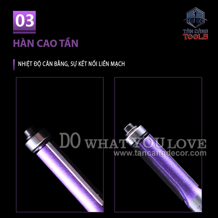 Mũi Router Phay Thẳng Hero Bi Dưới Cốt 12.7 mm