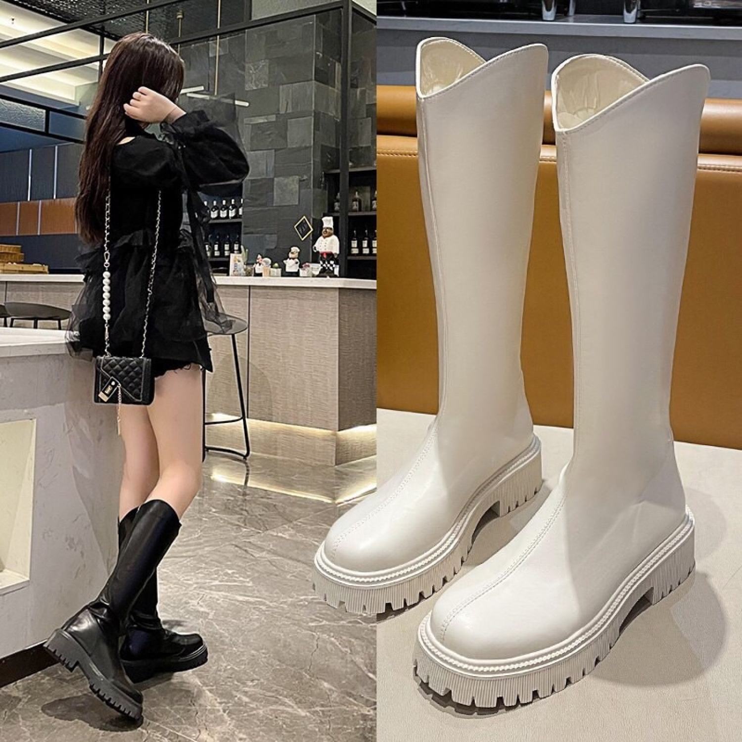 BỐT ĐÙI CỔ V 4 Phân CHẤT DA ĐẸP