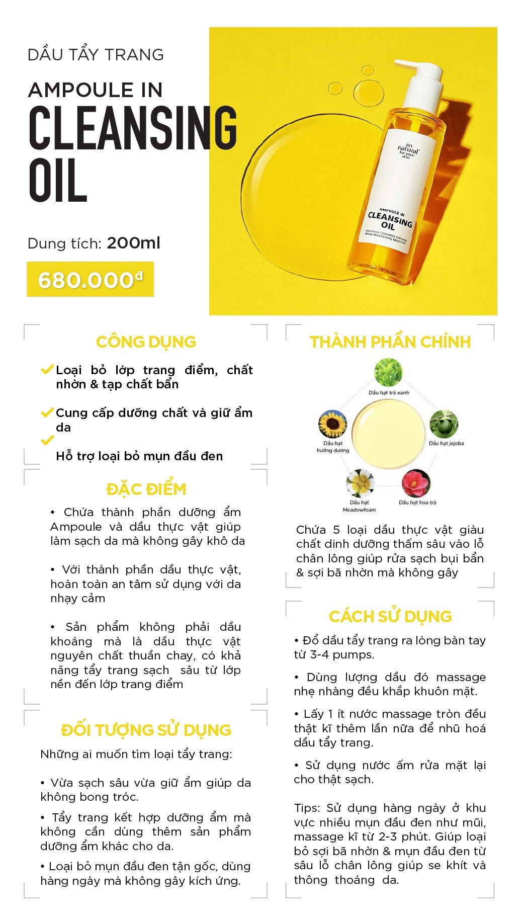 Dầu tẩy trang Cleansing Oil So Natural