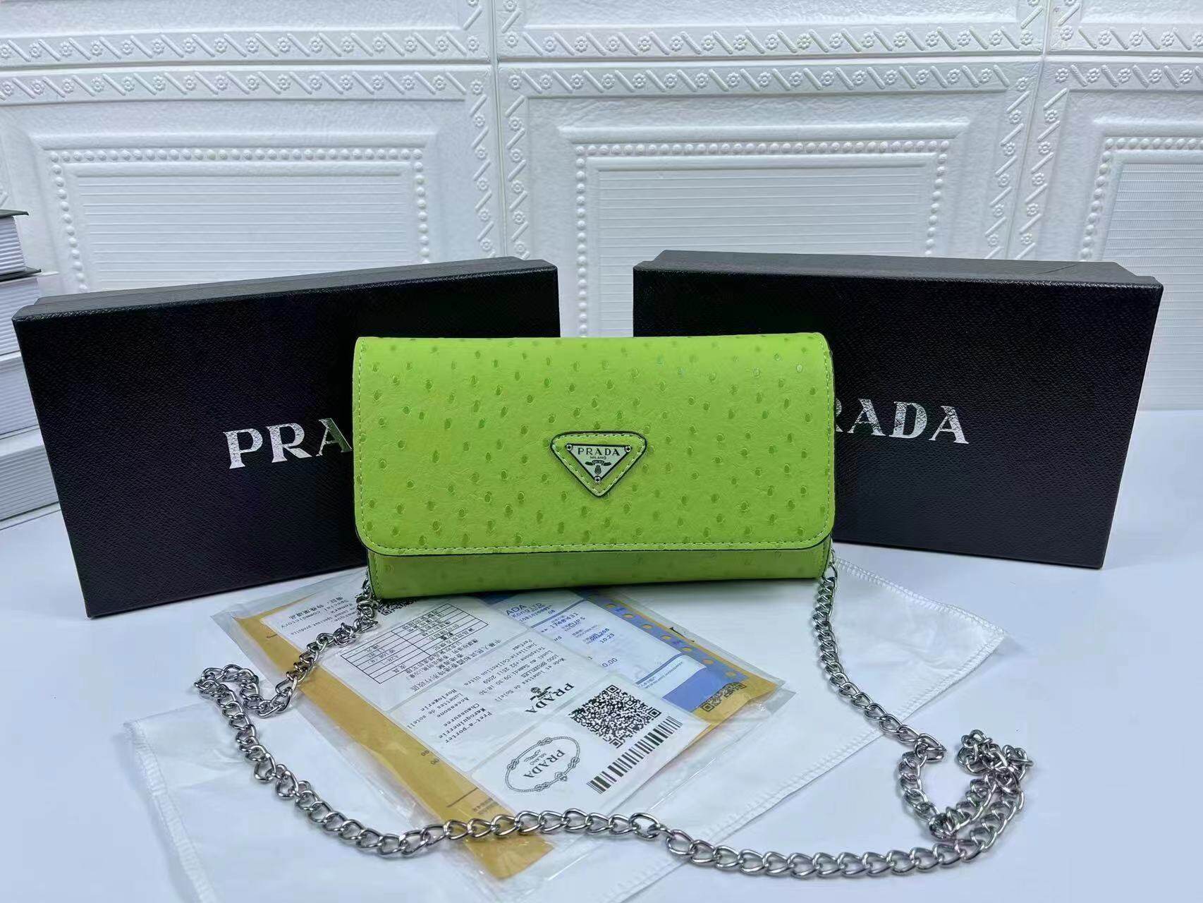 PRADA Triangle Standard Long Chain Pack Chain 