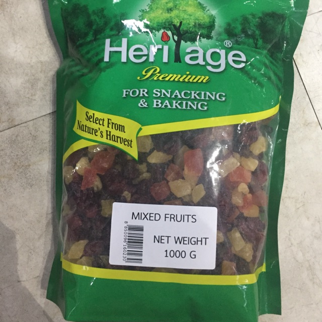 Trái cây hỗn hợp sấy khô Heritage Thái Lan gói lớn 1kg làm bánh hoặc ăn kiêng