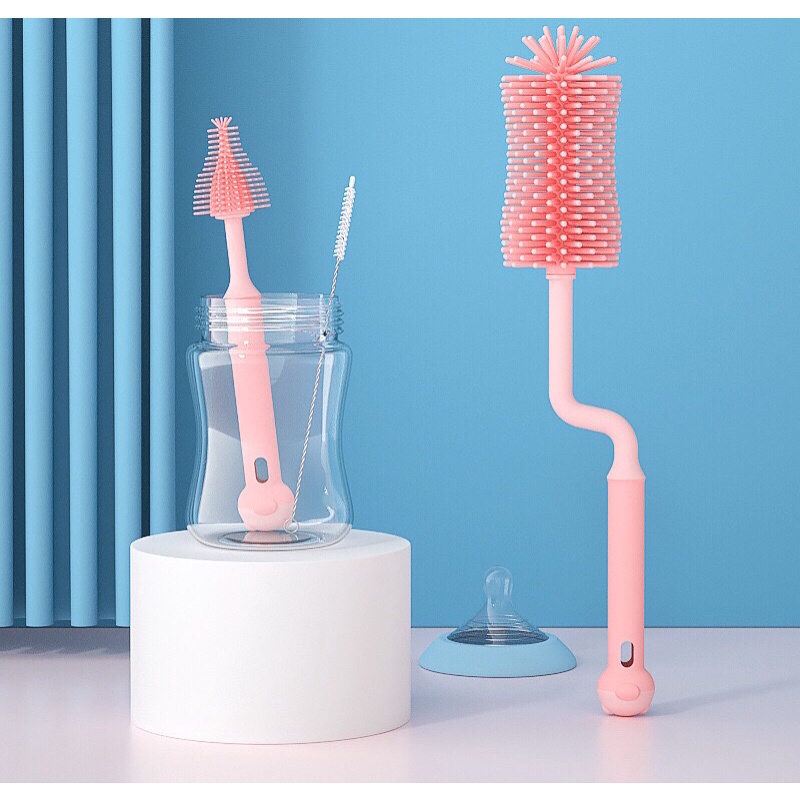 CỌ RỬA BÌNH SỮA SILICONE QUAY 360 ĐỘ BABUU
