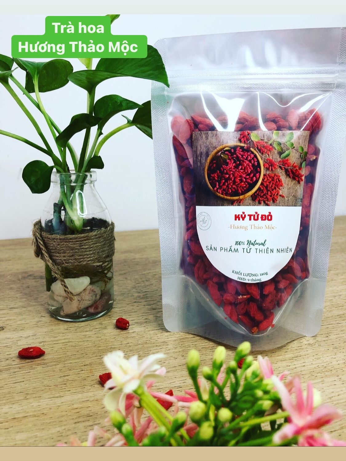 Kỷ Tử Đỏ Ninh Hạ (loại 1) - Trà Hoa Natural Thảo Mộc