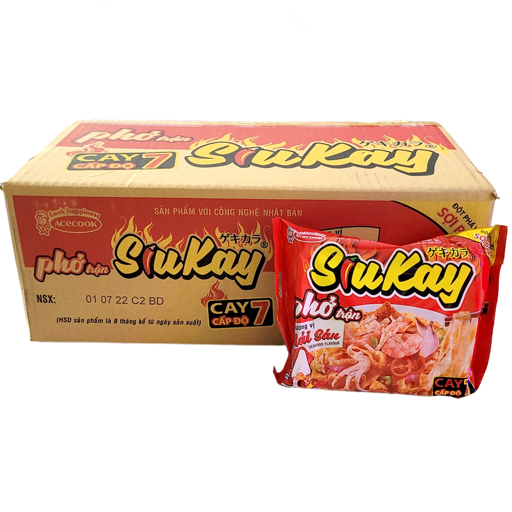Combo 2 gói phở trộn siukay 7 câp độ 85gr Acecook