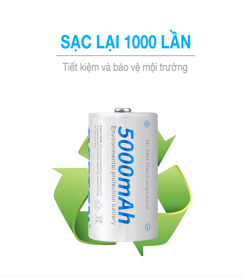 Pin Đai Sạc D 5000mAh (Vỉ 2Pin) Beston Cho Bếp Ga, Đèn Pin, Thiết Bị Công Nghiệp, Pin con ó