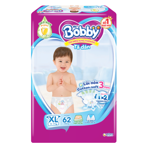 Tã dán Bobby Siêu Mỏng M76/XL62/L68/XXL56