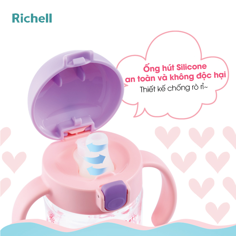 CỐC TẬP UỐNG 2IN1 T.L.I RICHELL (HỒNG)