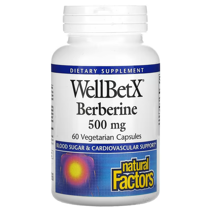 Viên uống hỗ trợ đường huyết và tim mạch WellBetX Berberine 500 mg Natural Factors - iHerb Việt Nam