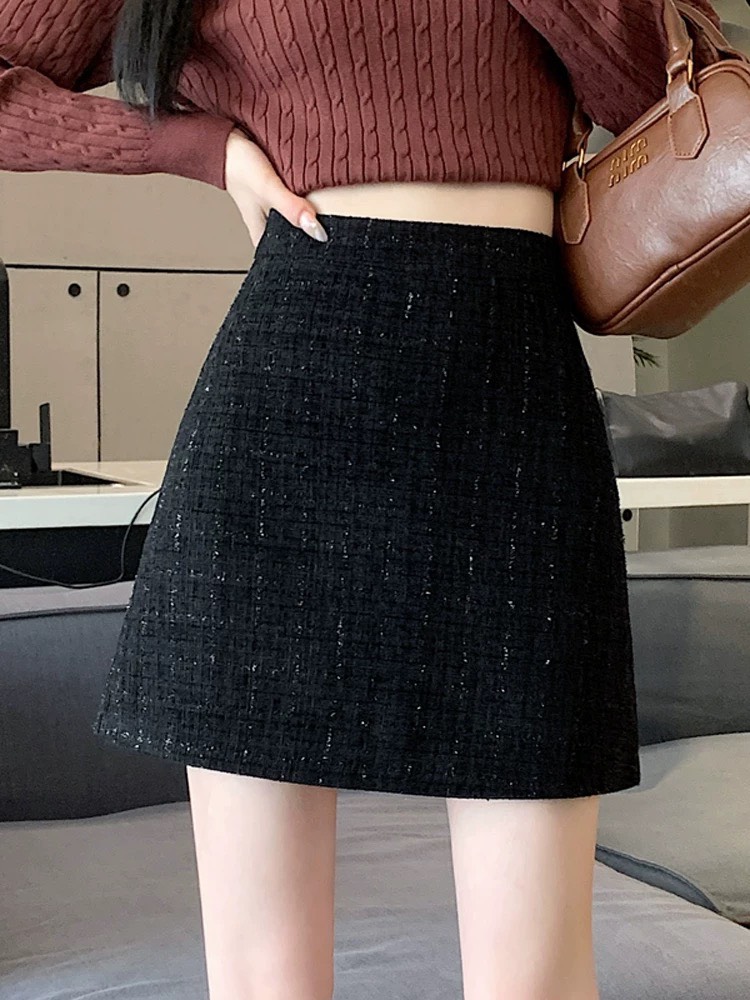 Chân váy chữ A kim sa có quần bảo hộ (mã 005) có bigsize
