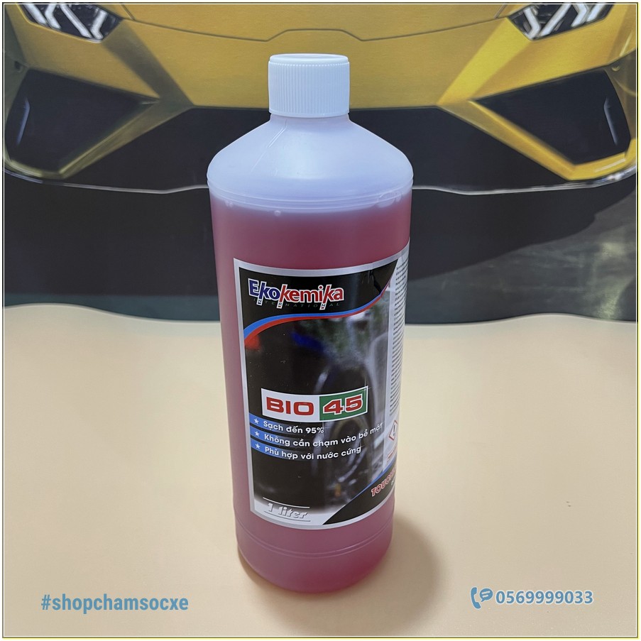 Nước rửa xe không chạm Bio45 Ekokemika chai 1L (ô tô, xe máy)