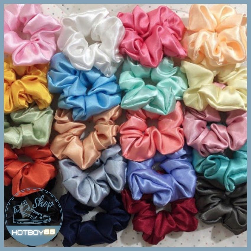 Buộc tóc Scrunchies ,dây cột tóc vải phi bóng siêu dễ thương, dây cột tóc lưới phi bóng thời trang 8 màu - CTPB01 - Hotboy 86