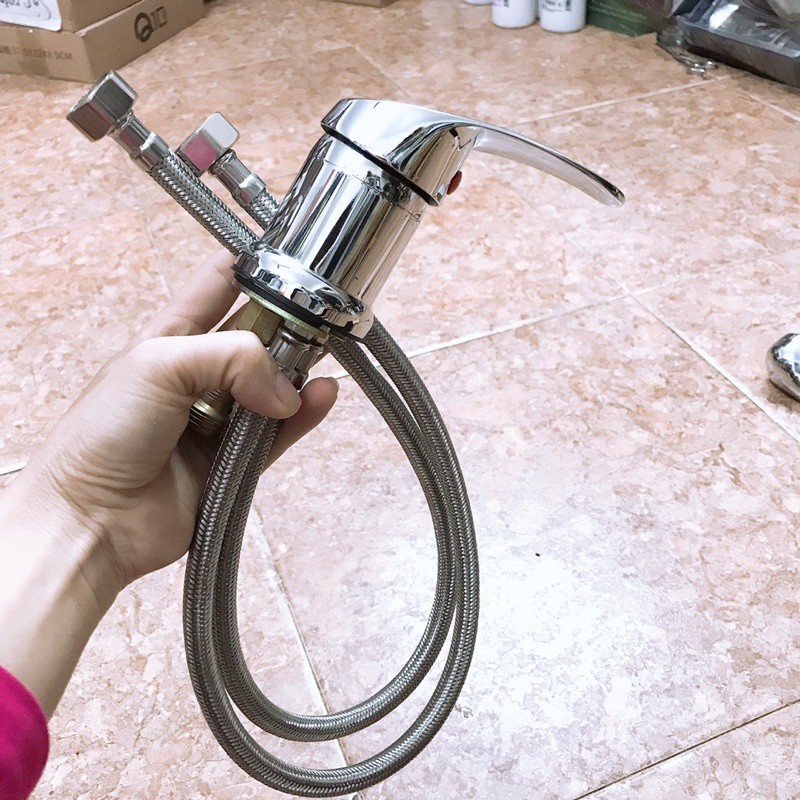 Combo Gật Gù Nóng Lạnh Giường Gội Đầu Và Vòi Nước Inox Bàn Gội Đầu