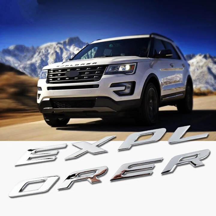 Logo chữ explorer 3d nổi dán trang trí xe ford explorer