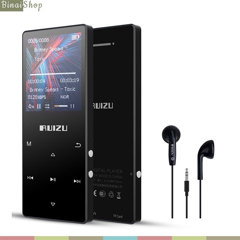 Ruizu d51 - máy nghe nhạc mp3 lossless hifi, bluetooth, loa ngoài, fm radio, hỗ trợ thẻ nhớ lên đến 128gb