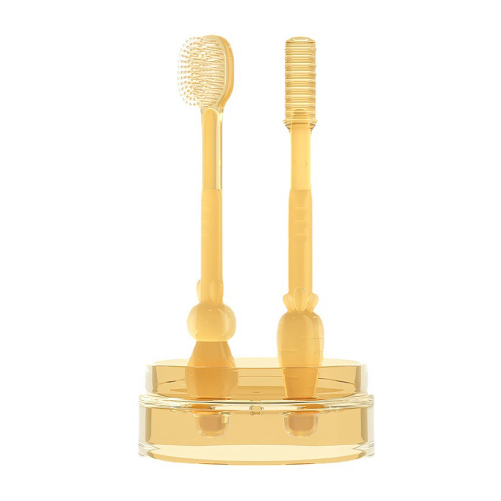 Set rơ lưỡi và bàn chải đánh răng silicon cho bé từ 0 - 18 tháng