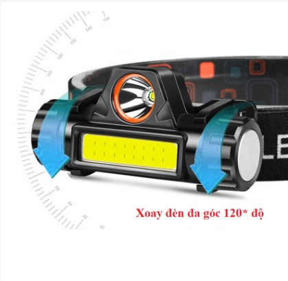 Đèn Đội Đầu Mini Siêu Sáng, Đèn Pin Đội Đầu Mini Siêu Sáng 3in1