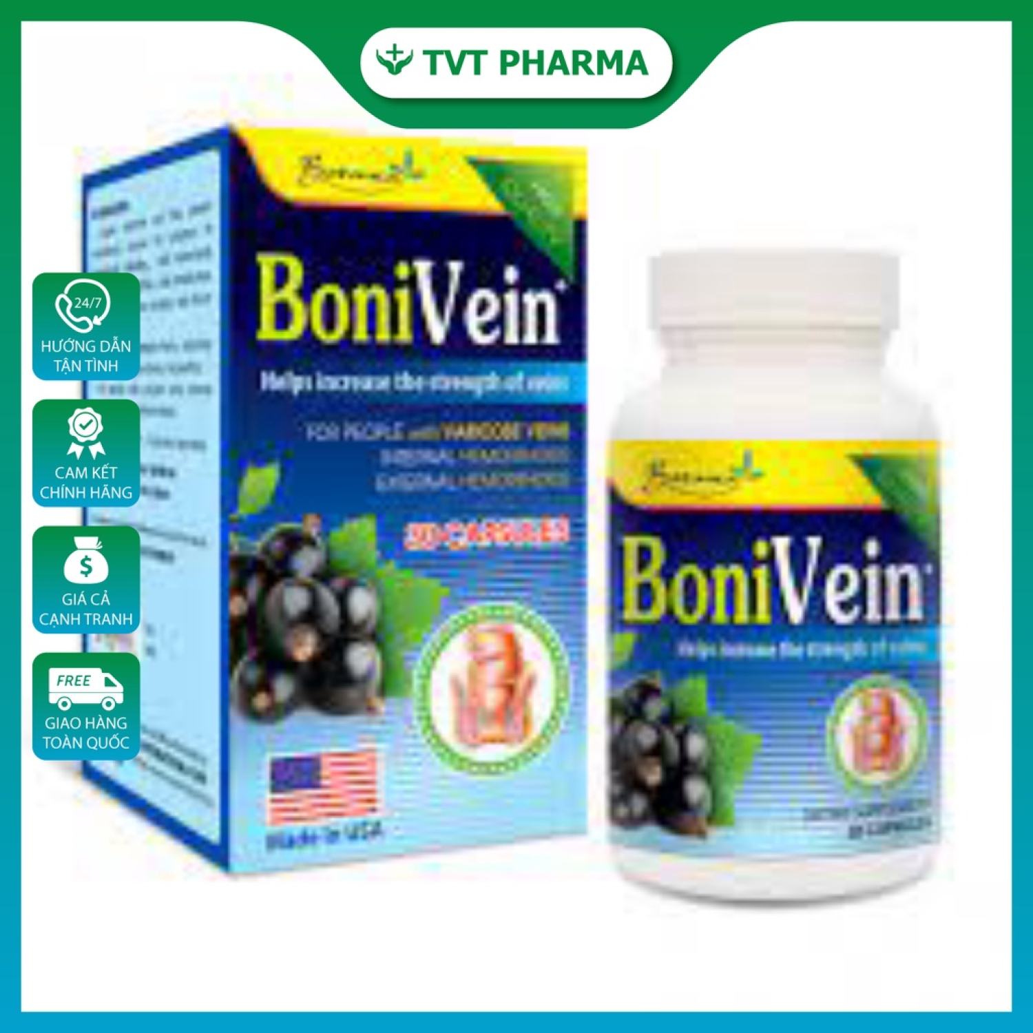 Bonivein ngừa suy giãn tĩnh mạch, trĩ