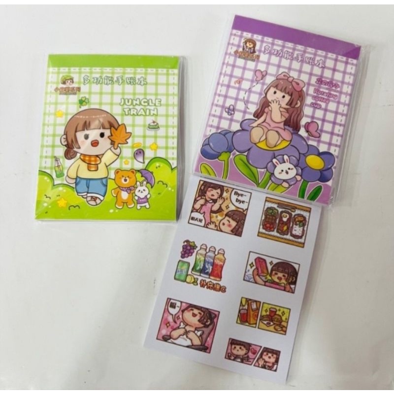 Bộ 24 tờ sticker chibi hoạt hình size 8.6cm dễ thương