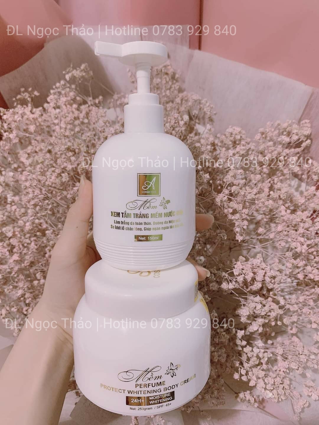 Combo tắm + dưỡng trắng Mềm nước hoa