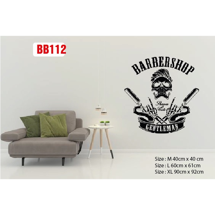 Decal dán làm đẹp cửa tiệm Barber và Salon P8