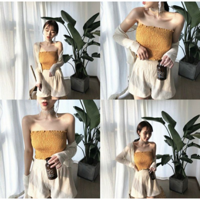 Áo Ống Nhún Croptop Đủ Màu.