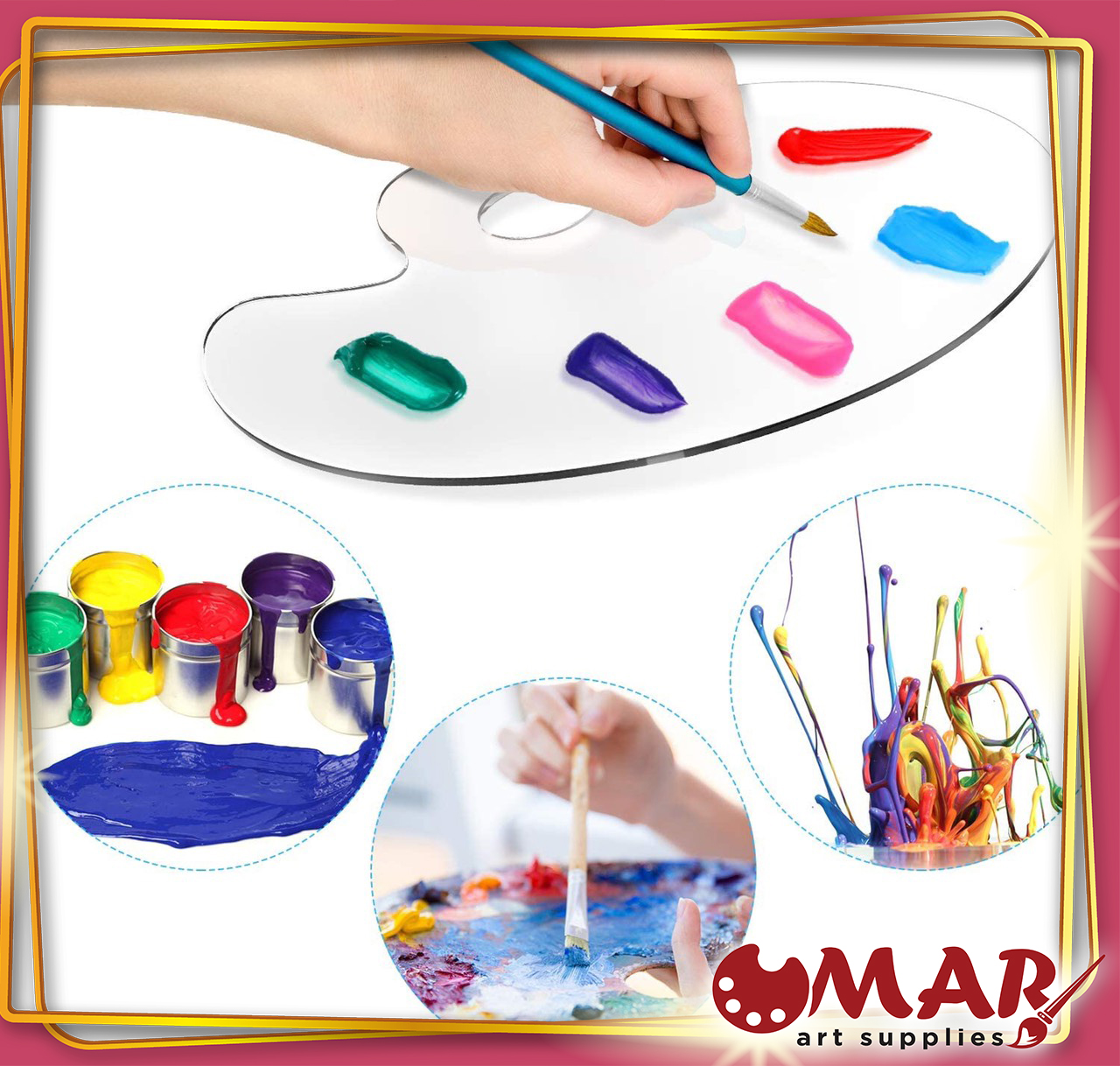 Khay Pha Màu , Palette Màu Acrylic Trong Suốt