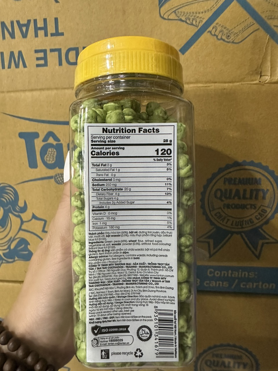 Đậu Hoà Lan Wasabi Tân Tân Green Peas With Wasabi (Hủ 190g)