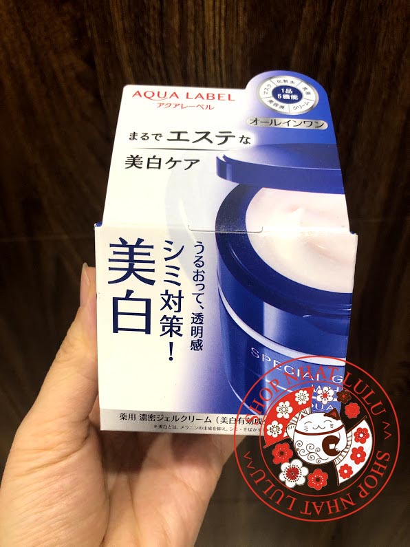(Màu xanh) Kem dưỡng da Shiseido Aqualabel 5 trong 1 Nhật bản 90g dưỡng trắng, ẩm da