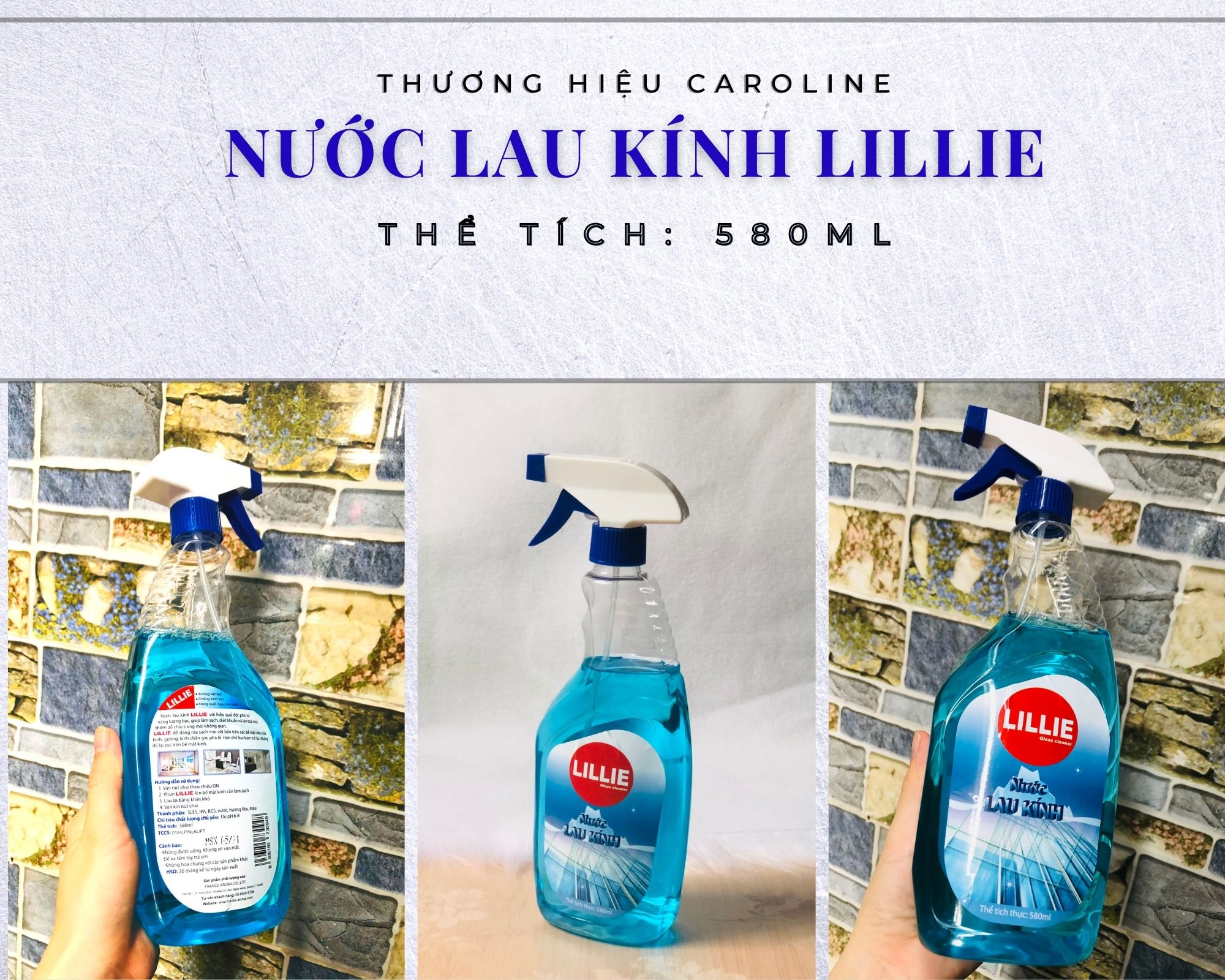 NƯỚC LAU KÍNH LILLIE 580ML