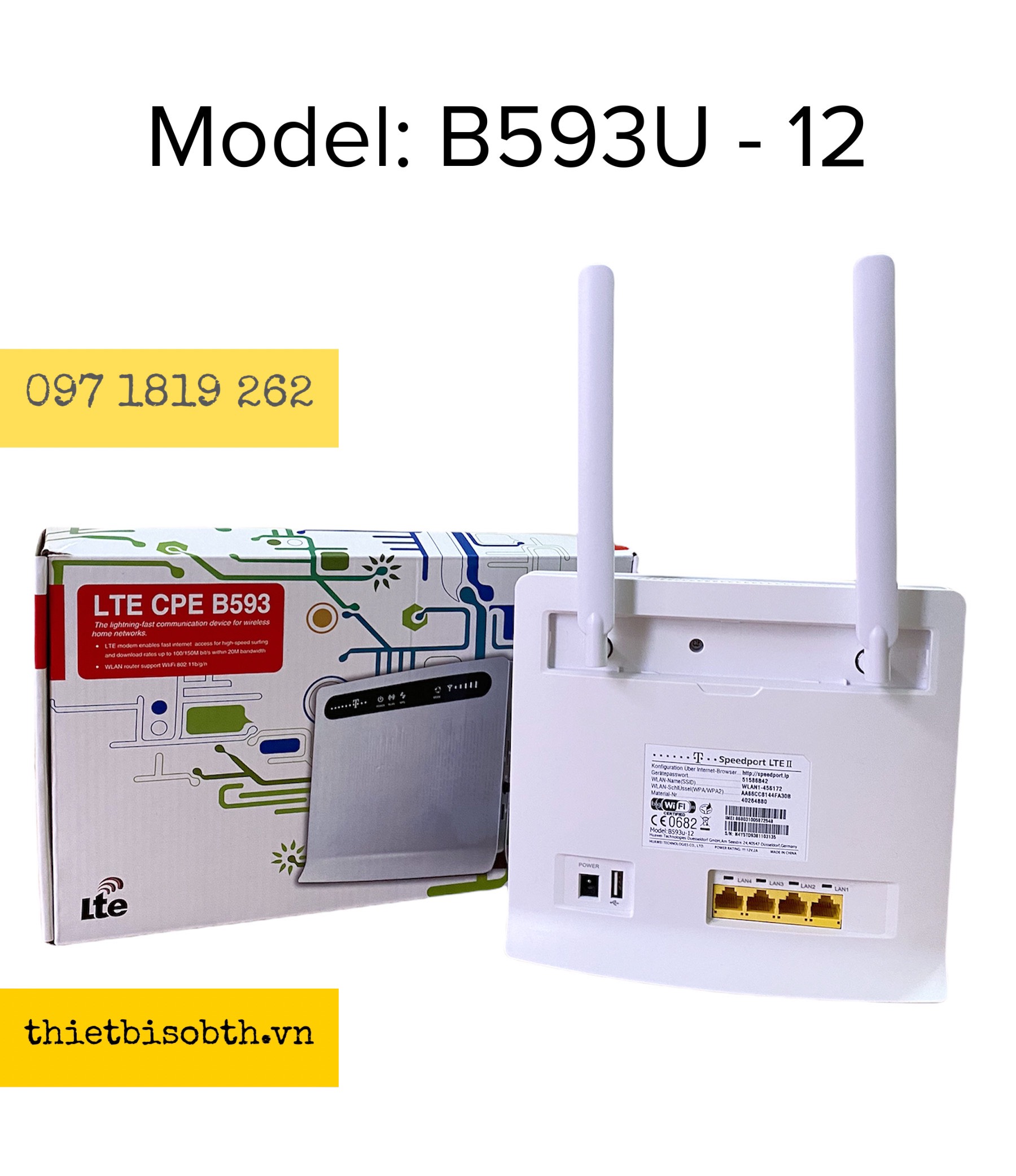 Bộ Phát Wifi 4G Cắm Điện Huawei B593-U12