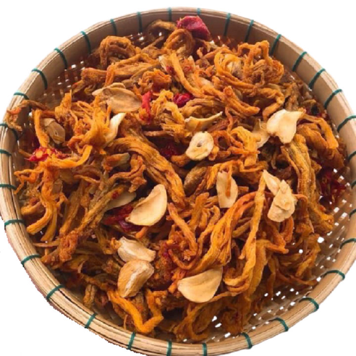 500g KHÔ GÀ CHÁY TÓI BÒ ĐỘI NÓN