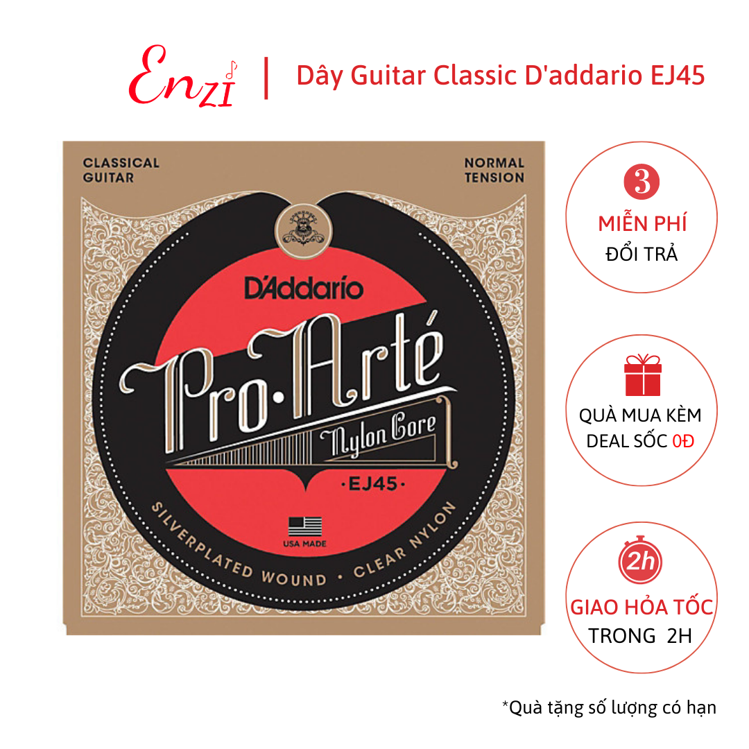 Dây đàn Guitar Classic D'addario EJ27N Normal dây đàn guitar cổ điển nylon chất lượng Enzi