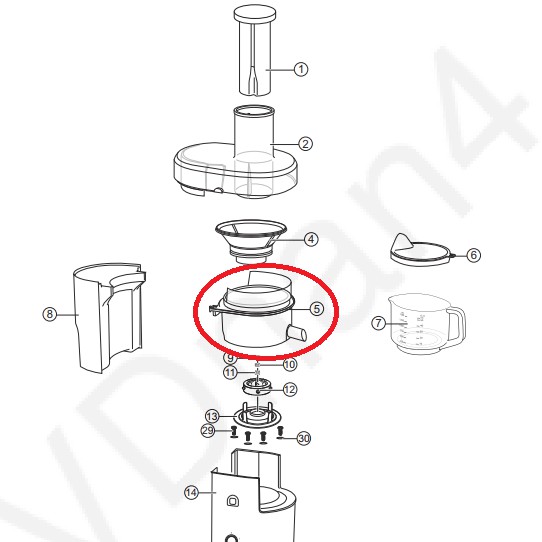 Phụ kiện Khay dẫn nước máy ép Panasonic MJ-SJ01WRA