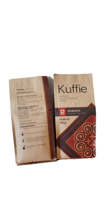 Cà phê bột Kuffie Robusta 100% Pure Coffee Robusta 500g
