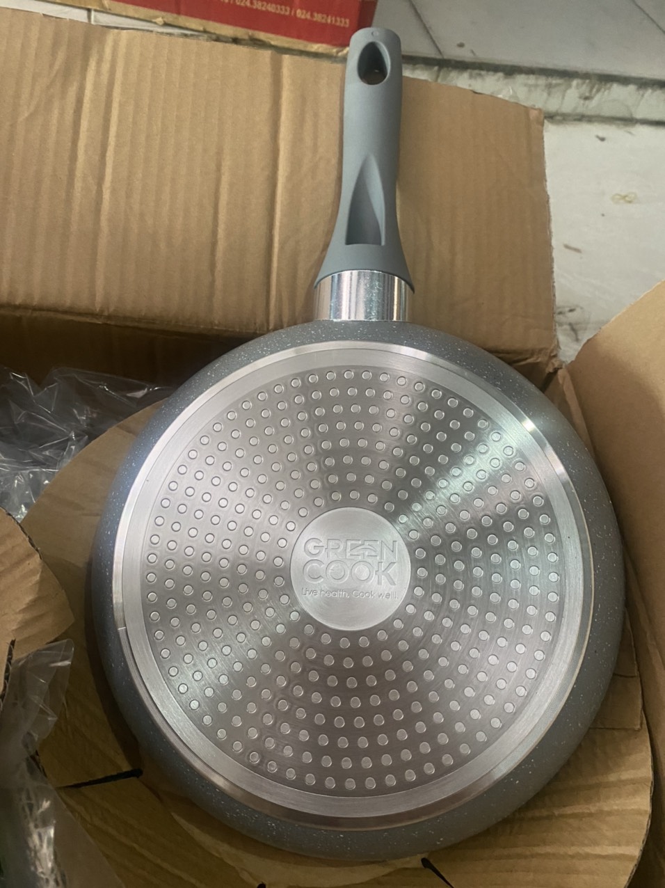 Chảo đáy từ vân đá chống dính GREEN COOK 26cm