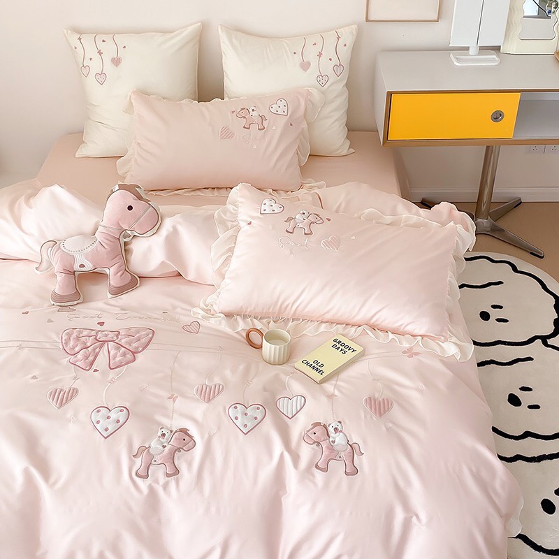 Bộ Chăn ga gối cotton ngựa con