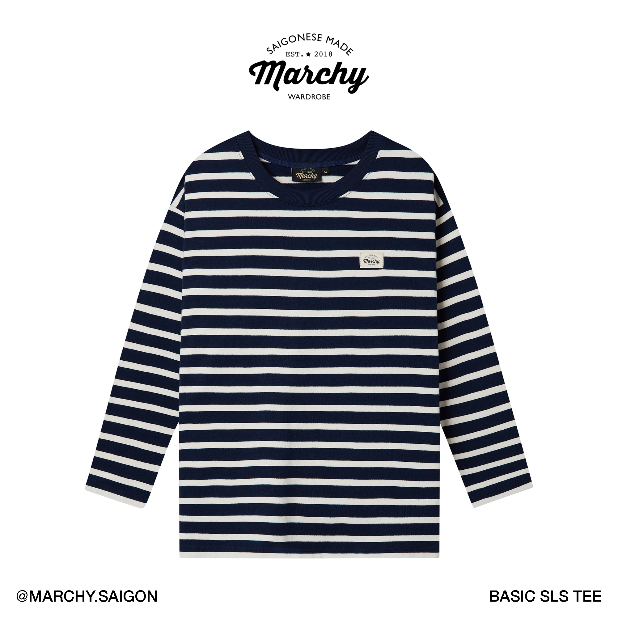 MARCHY - Basic SLS Tee - Áo thun sọc tay dài dành cho nam nữ - Áo thun tay dài thời trang, phong cách trẻ trung