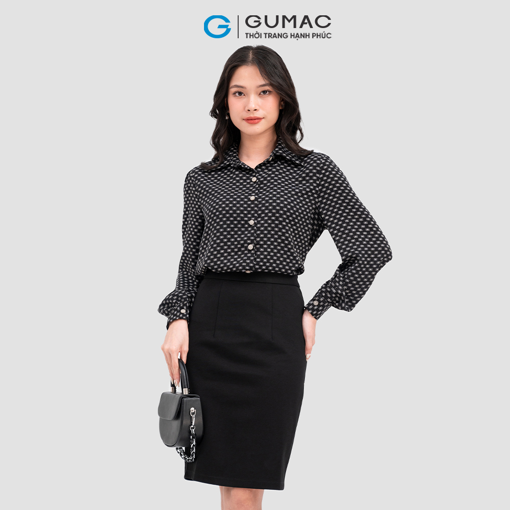 Váy bút chì xẻ đắp GUMAC VC08127