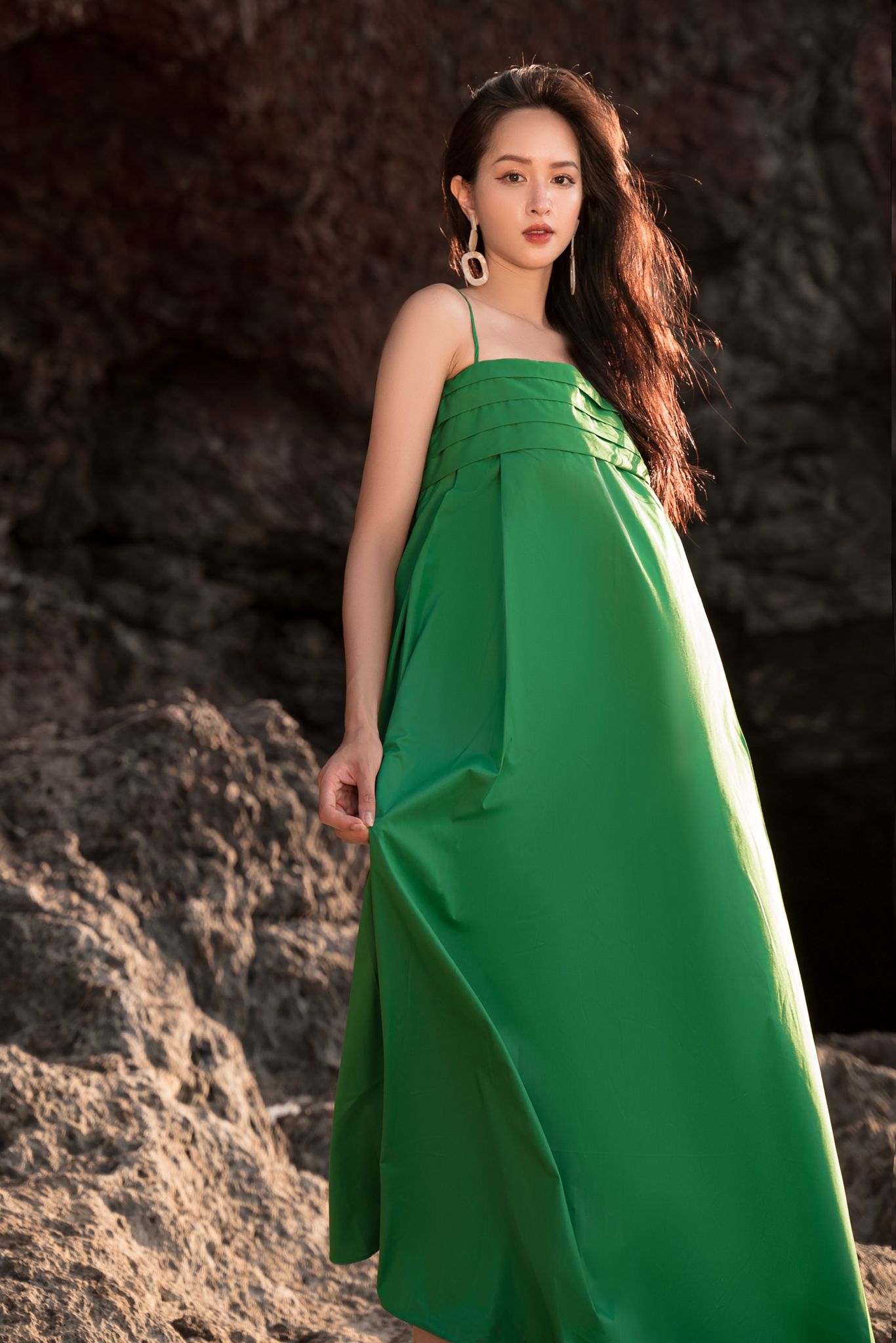 Voucher siêu sale 15% OLV - Đầm Venia Dress in Green