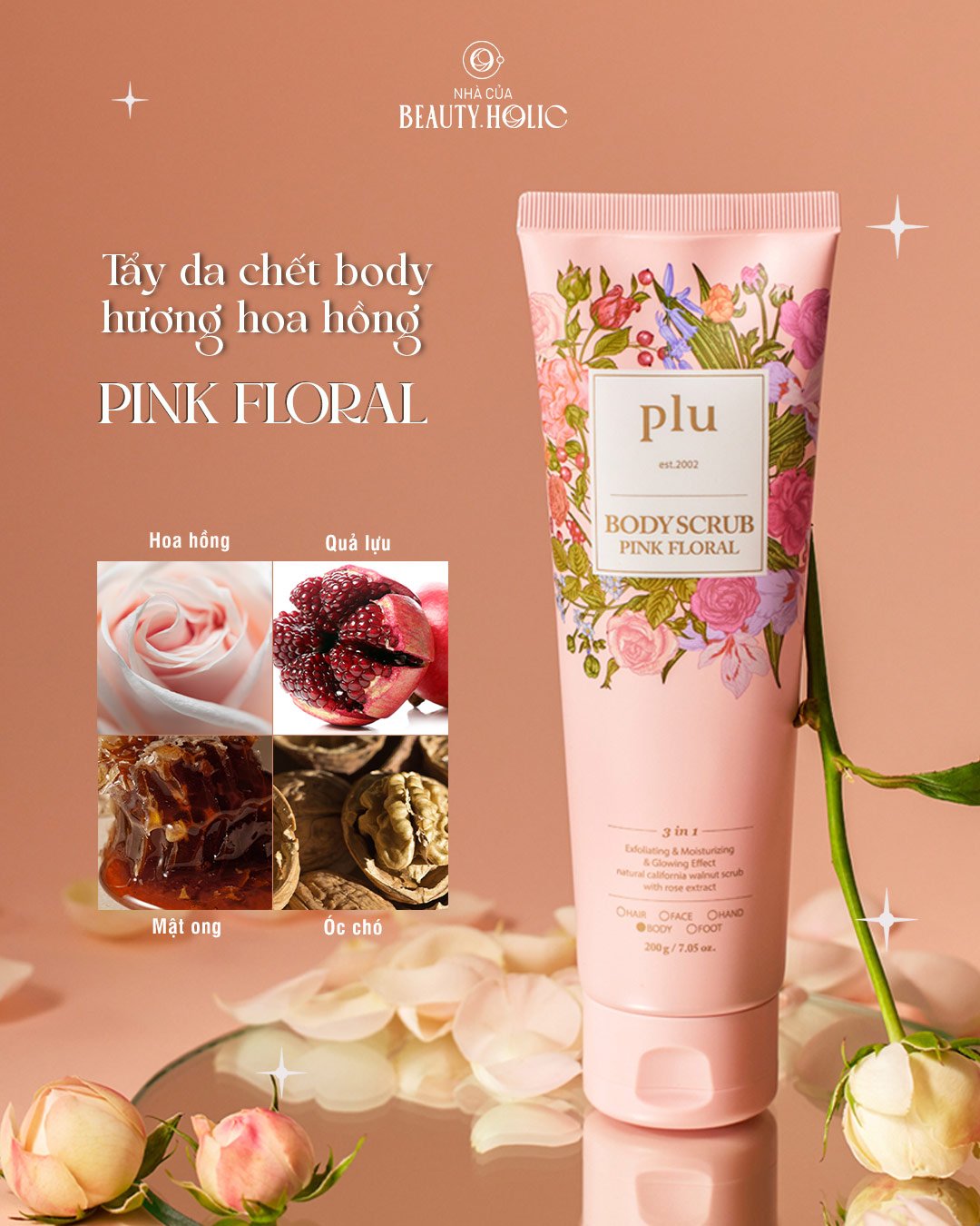 [Nhacuabeautyholic] Tẩy da chết toàn thân PLU BODY SCRUB