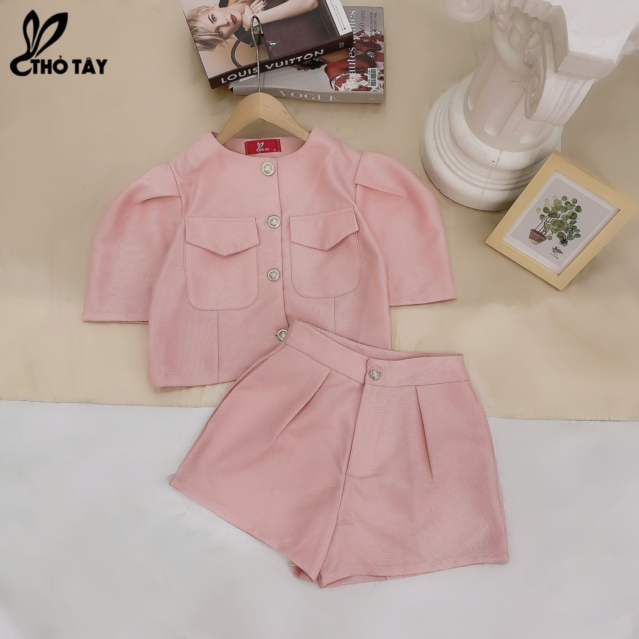 Set Bộ Nữ Tiểu Thư Tay Phồng - THỎ TÂY S309Cx357