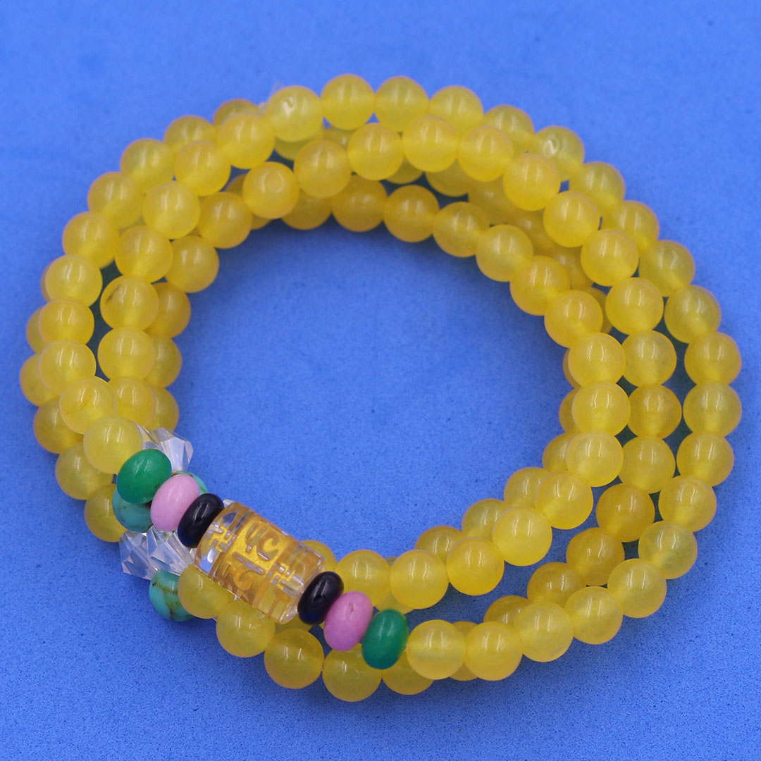 Vòng tay chuỗi 108 hạt đá Thạch Anh vàng VMTNTV1 - Tràng chuỗi niệm Phật - Chuỗi Đá Phong thủy hợp mệnh Kim, mệnh Thổ
