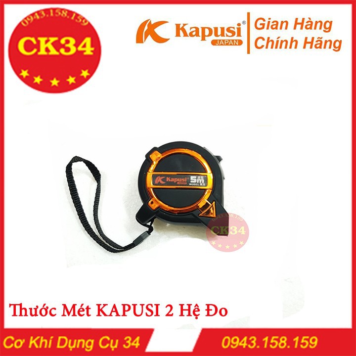 Thước thước mét thước kéo 5M KAPUSI 2 hệ đo tiện dụng