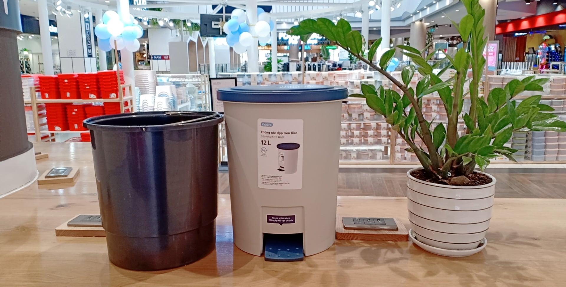 Thùng rác đạp tròn Inochi 6L -12L (kèm ruột, có phân tử Ion Ag+ kháng khuẩn, khử mùi) [HCM-Giao hoả tốc 2h]