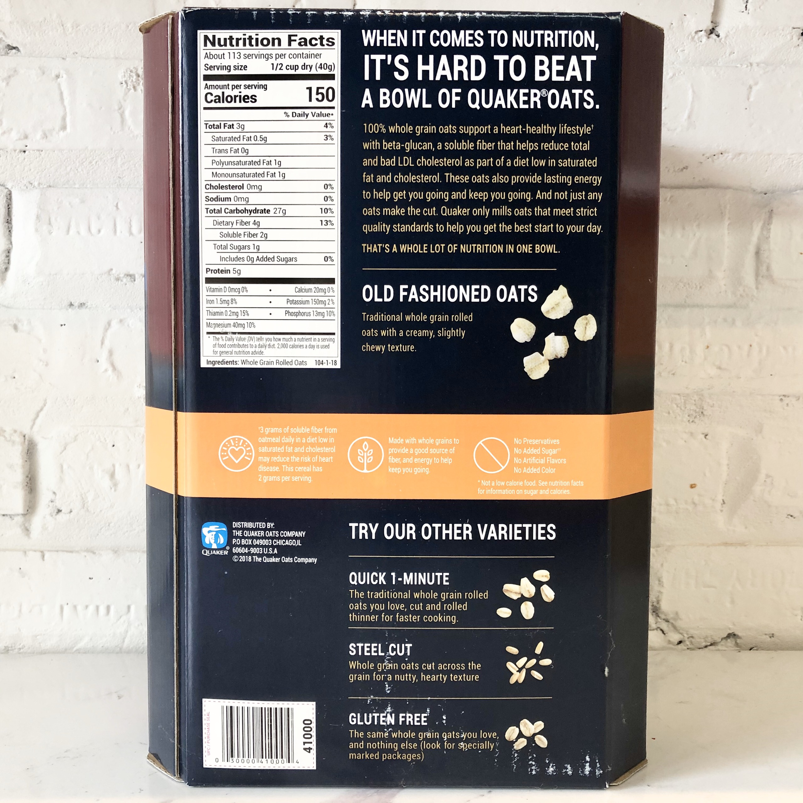 Yến Mạch - Quaker Oat Old Fashioned - Hạt Nguyên