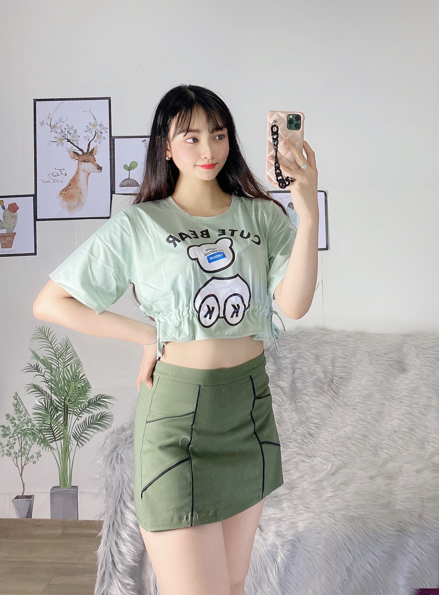 Quần giả váy nữ dáng ngắn lưng thun co dãn,freesize dưới 58kg