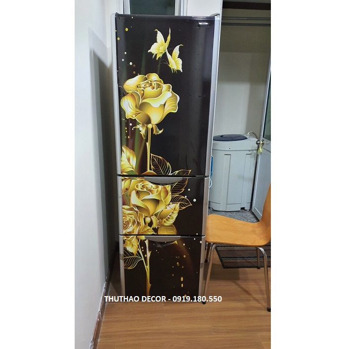 Miếng dán tủ lạnh Hoa Hồng Vàng - THUTHAODECOR
