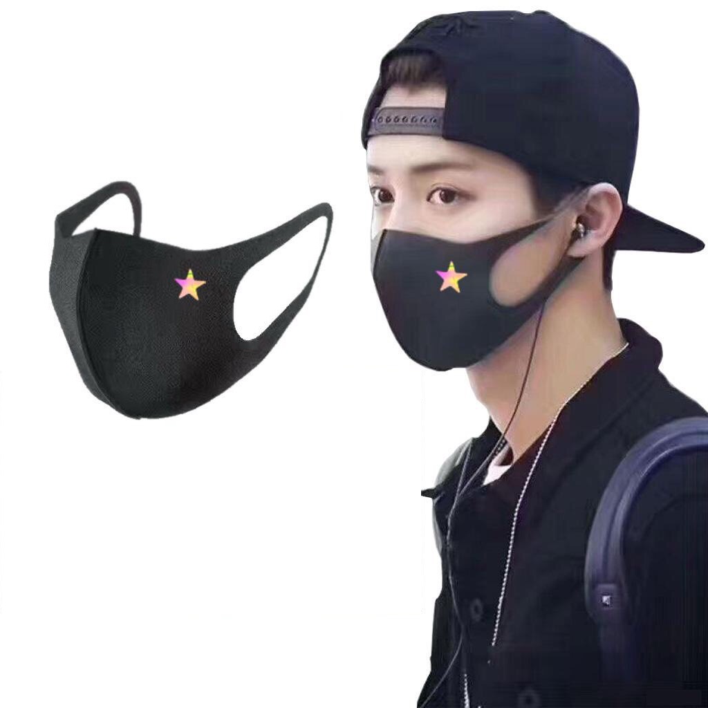 [HCM]Combo 10 Khẩu trang vải Poly 2 da  100% Polyester Chống Bụi Kháng Khuẩn Ngôi Sao Phản Quang