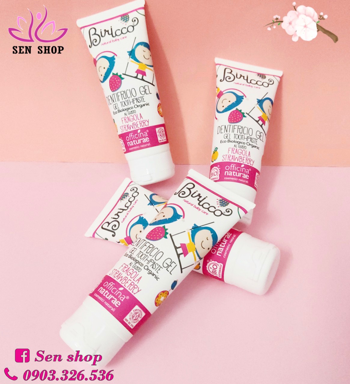Kem đánh răng hữu cơ cho bé Biricco - Ý - 75ml